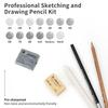 29 Pieces Professional Sketching & Drawing Art Tool Kit with Graphite Pencils, Charcoal Pencils, Paper Erasable Pen, Craft Knife-Lightwish