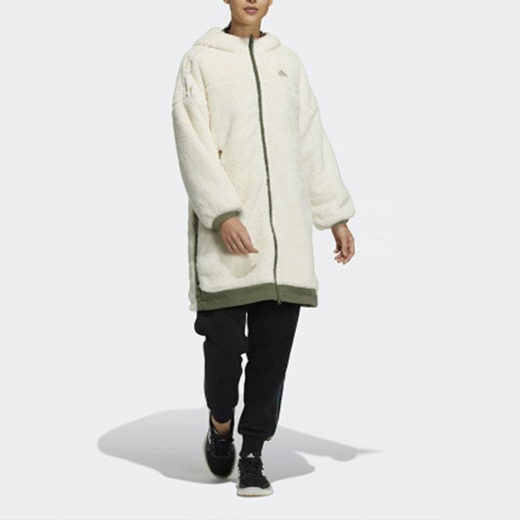 adidas Reversible Long Hooded Jacket Women Outerwear Green H09696