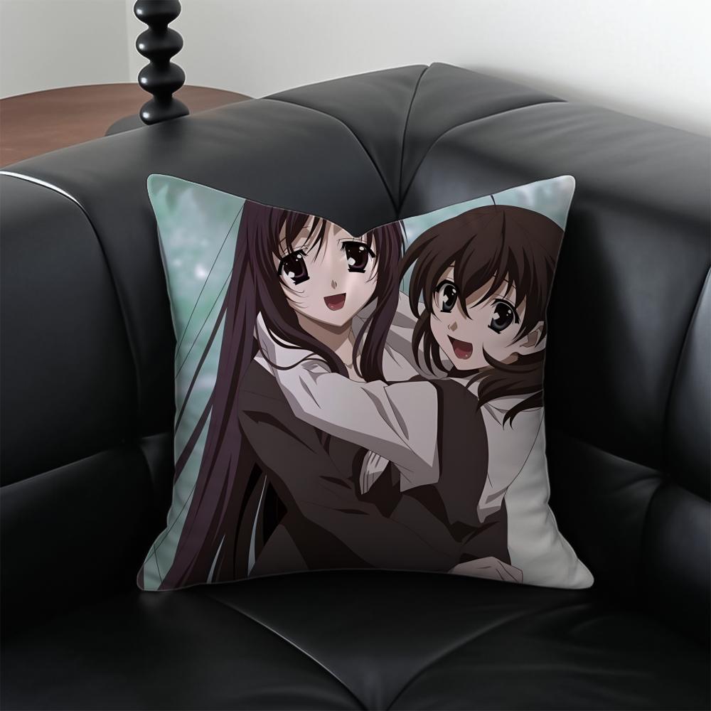 anime drama SSchool DDays Cushion Cover Pillow Case Antidustmite Invisible zipper silky plush cushion