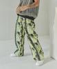 F8KE CHEMICAL CLUB Flower Jacquard Wide Pants Neon