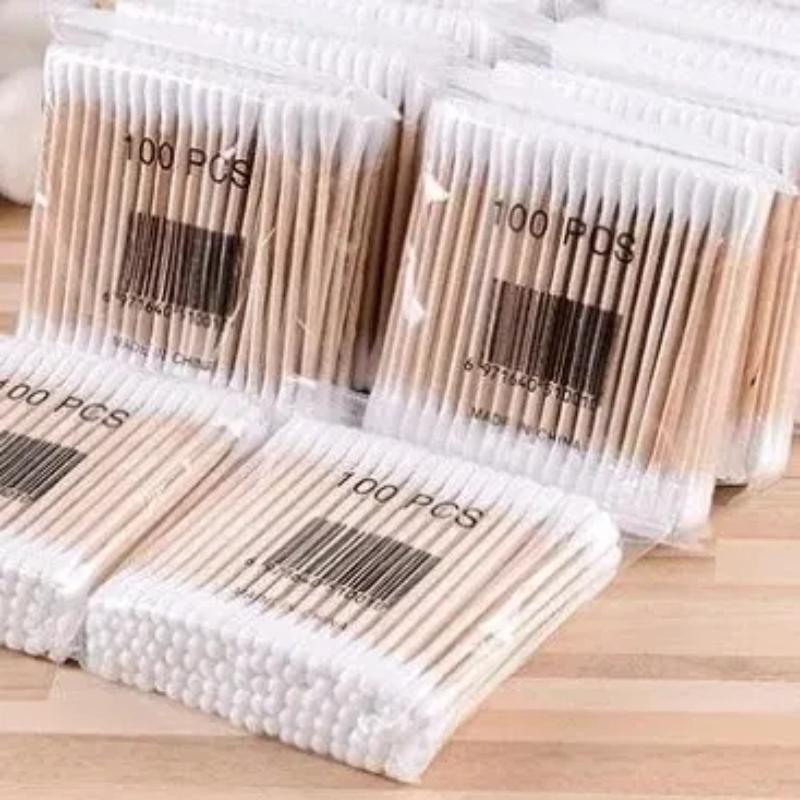 1/3/5pack Round Headed Cotton Swabs Double Round Headed Cotton Swabs Bamboo Sticks Precision Pointed Cosmetic Nail Tools