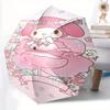 Rose My Melody Automatic Opening and Closing Cartoon Umbrella - Small Umbrella Suitable for Various Occasions, Portable 3-Fold Small Umbrella for Men