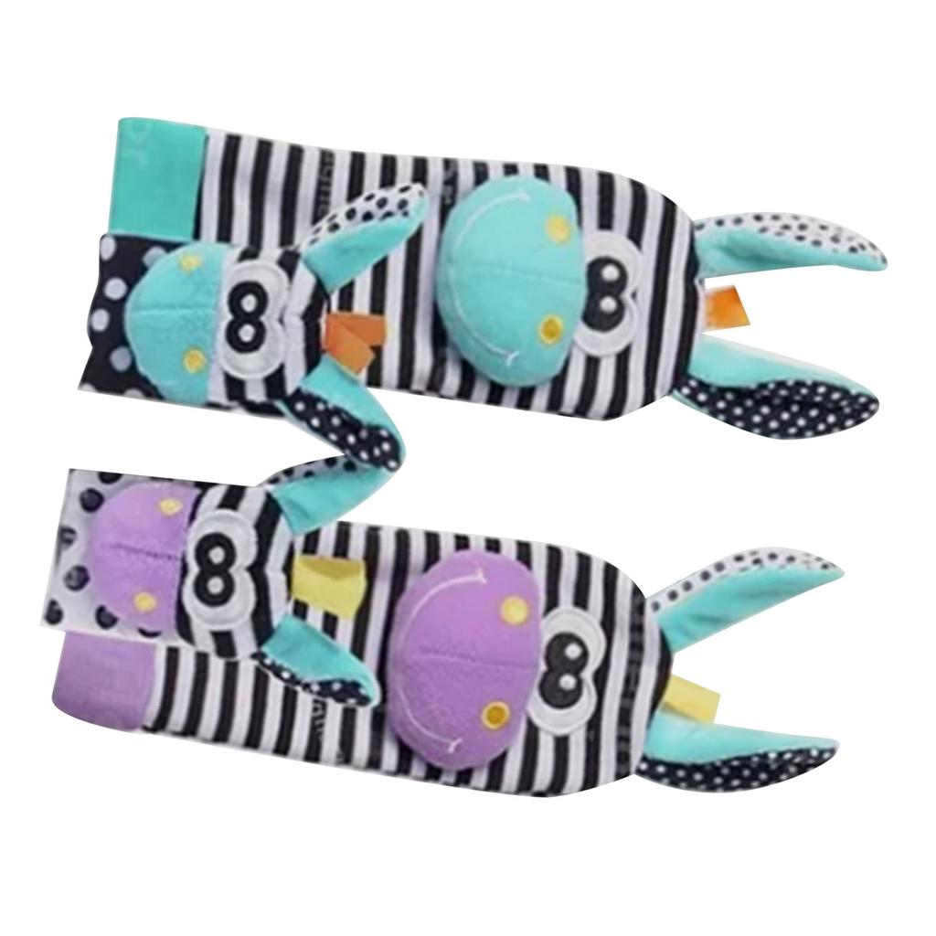 Baby Wrist Rattle Foot Finder Socks Set Animal Shape Plush Stuffed Baby Socks Toys for Newborn Boy Girl 005