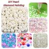 6pcs DIY Craft Pearl Diamond Painting Kit 2D Flat Wooden Tag Pendants  New Year Gift