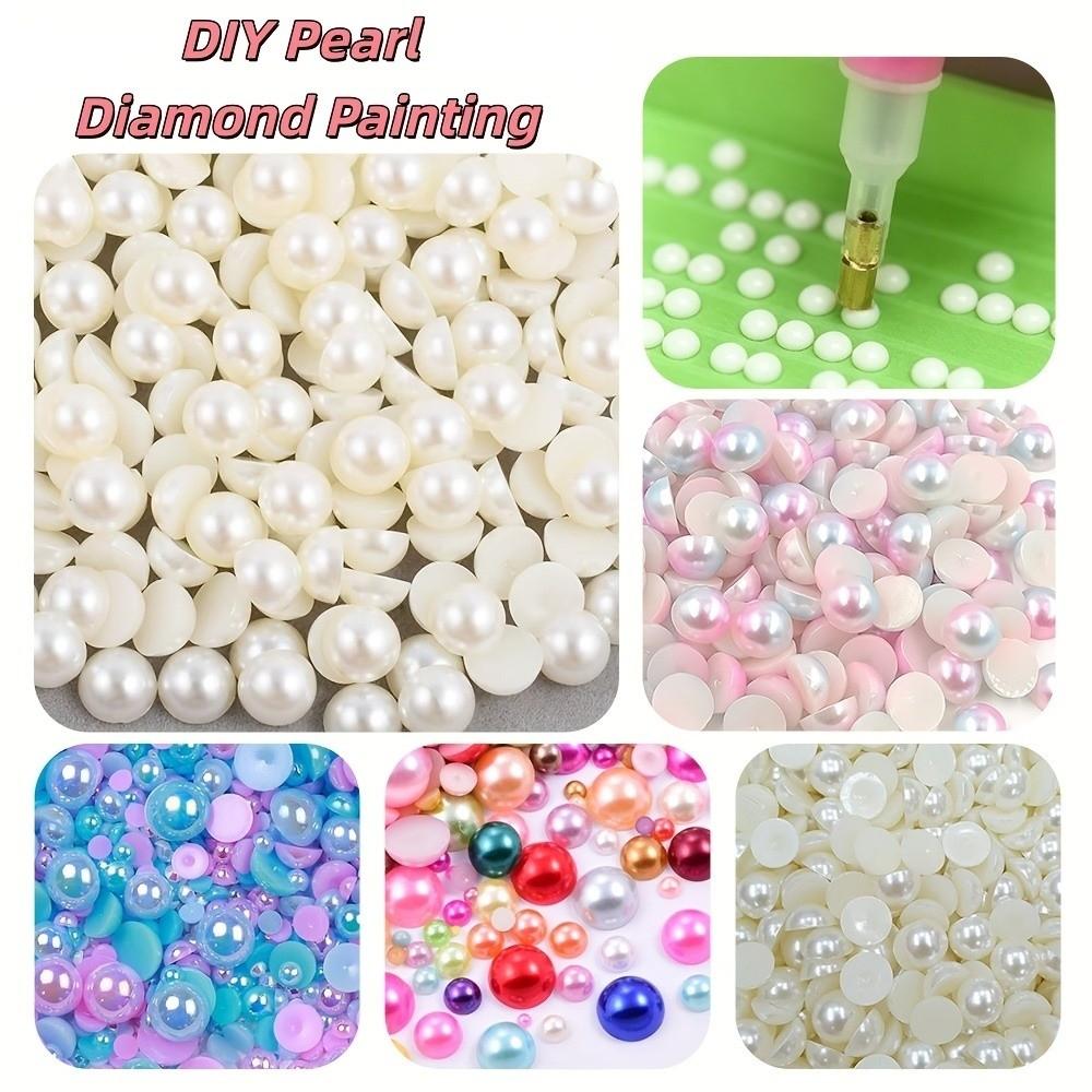 6pcs DIY Craft Pearl Diamond Painting Kit 2D Flat Wooden Tag Pendants New Year Gift
