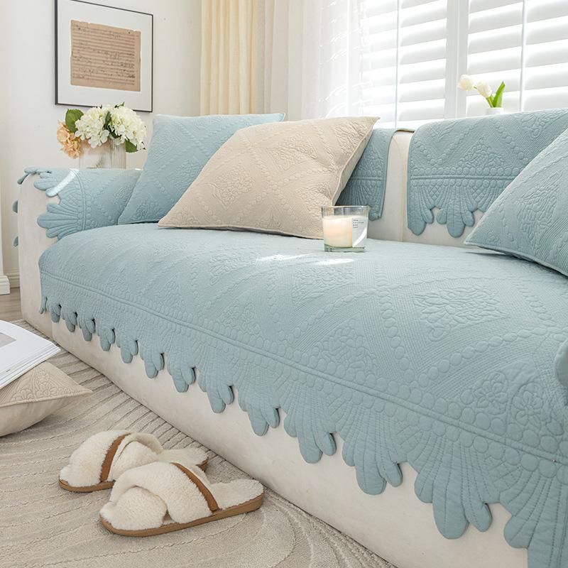 

Подушка для дивана Han Dan, полностью хлопок, универсальная всесезонная, противоскользящая, романтическая кружевная подушка для сиденья, простой и легкий роскошный кожаный чехол для дивана 70*70