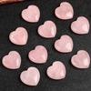 Natural Rose Quartz Heart Stone 25mm - Gemstone Energy Peach Heart Ornament for Crafts