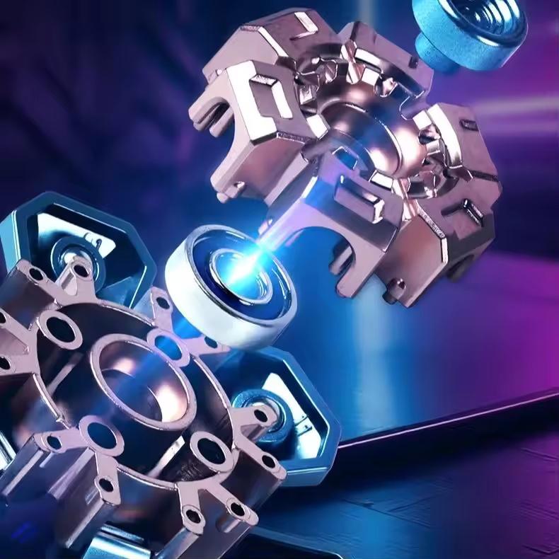 Kreativer EDC Sechskant Spinner Spielzeug Hohe Geschwindigkeit Drehender Fingerspitzen Gyroskop Stressabbau Sensorisches Gadget für Erwachsene Büro Entspannung