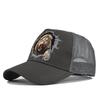 Unisex Lion Animal Print Washed Retro Soft Top Baseball Cap, Adjustable Brim Trucker Hat for Outdoor Activities and Fishing
