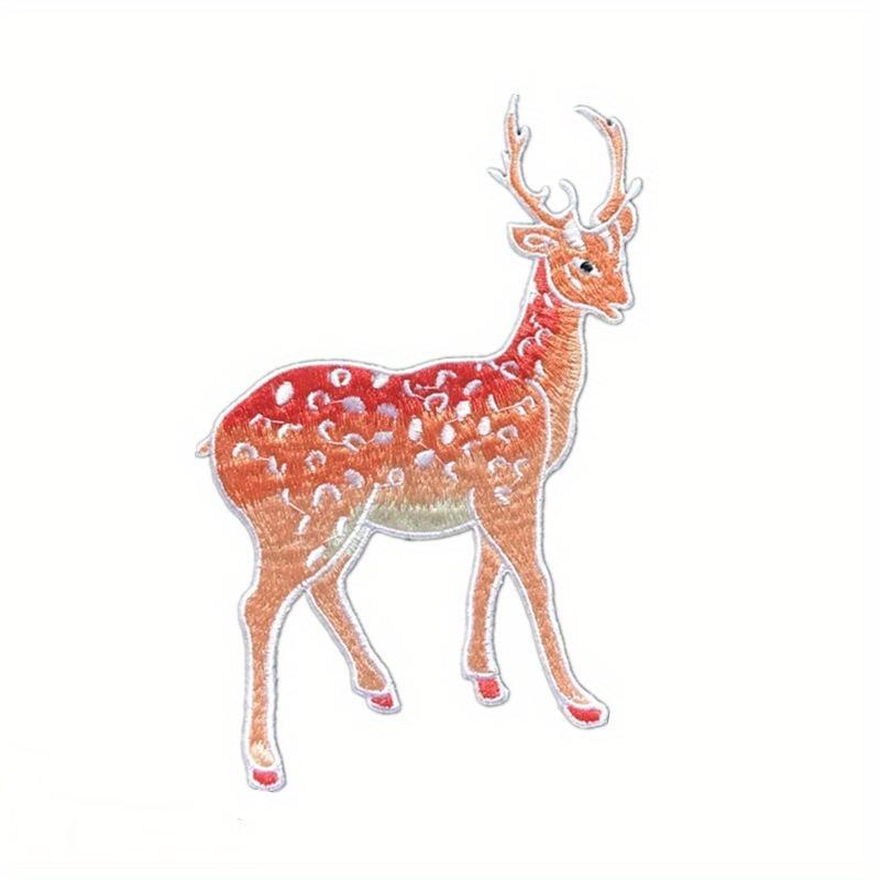 Embroidered Plum Blossom Immortal Deer Embroidered Fabric with Adhesive Backing Chinese Style Hanfu DIY Creative Patch Patches