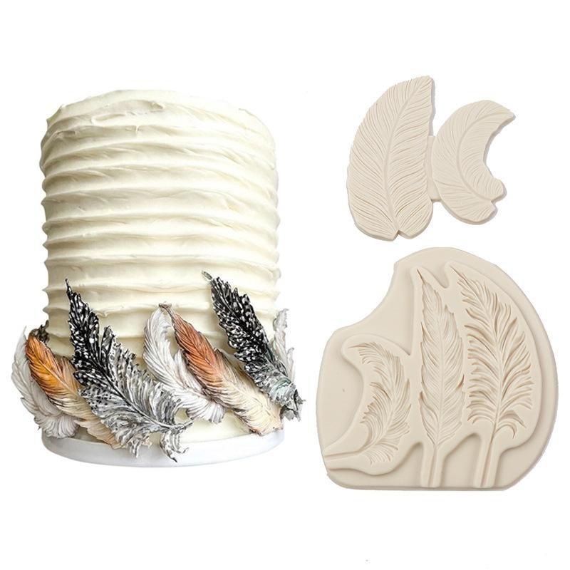 Fjäderblad Silikonform Fondant Tårtdekoreringsverktyg Godislera Choklad Gumpaste Form Sugarcraft Kök Bakverktyg
