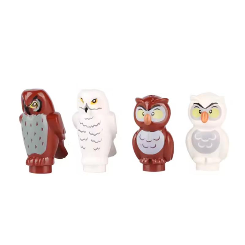 MOC Tier Szene Bausteine Katzen Hunde Schafe Schweine Hühner Adler Papageien Delfin Zoo Rahmen Zubehör DIY Spielzeug Steine T14