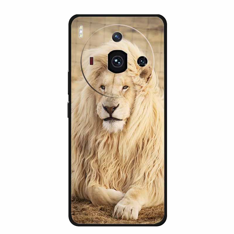 For Iphon 14 Luxury Phone Case Apple Iphone14 Pro Pro Max Plus Black TPU Soft Cover Silicone Shield Animal Lions Tiger Bunper