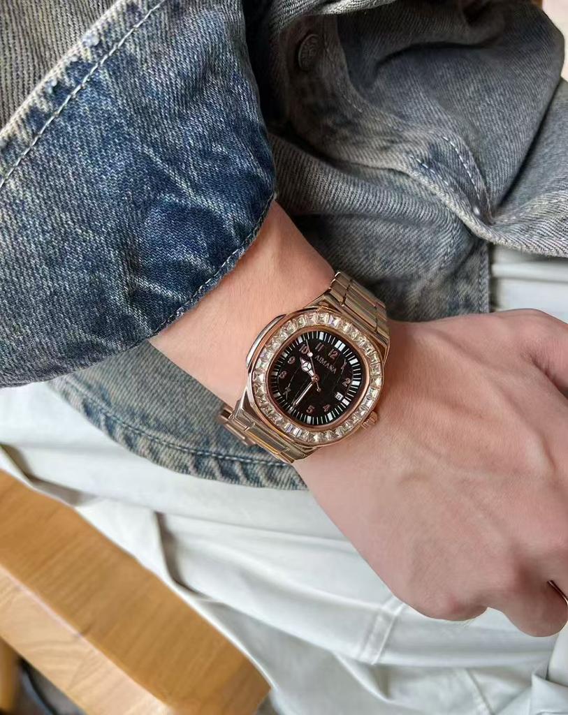 ROSEGOLD-UHR FÜR MANN UND FRAU ELEGANT UHR