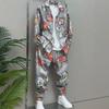 Camicia da Uomo Retro Stampa Giornale Bottoni Manica Lunga Casual Streetwear Top Primavera Estate