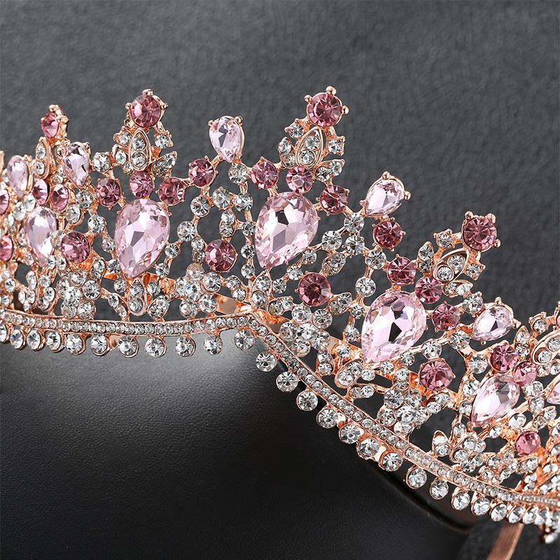 Baroque Bridal Crown Tiara with Comb Rhinestone Hair Accessories Princess Crown Wedding Dress Accessories
