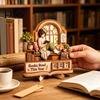 Decorative Wooden Stand for Bookshelf Book Read This Year Tracker, 3D Layered Window Reading Tracker Girl Count with Replaceable Number, Lover Desktop