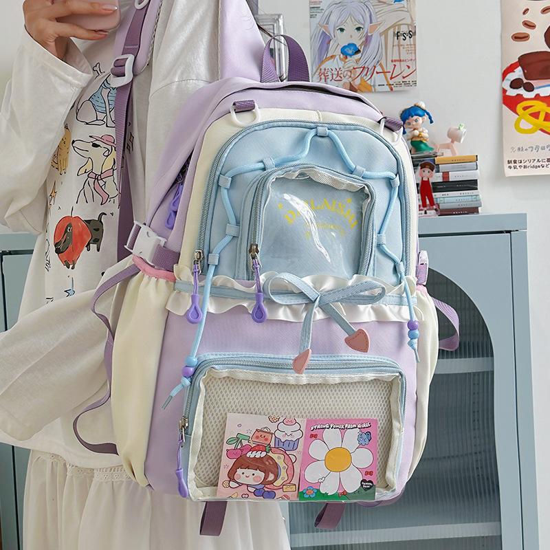 Single-shoulder Large-capacity Crossbody Bag, Transparent Pain Bag, Tote Student Super Cute Backpack