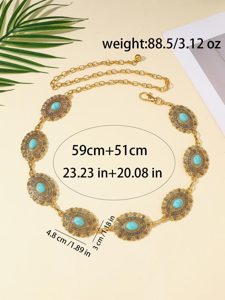 Bohemian Retro Metal Waist Chain for Women - Ethnic Style Body Jewelry