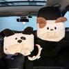 Cartoon Car Tissue Box Plush Car Interior Decoration Supplies Puppy Hanging Tissue Bag  Seat Back