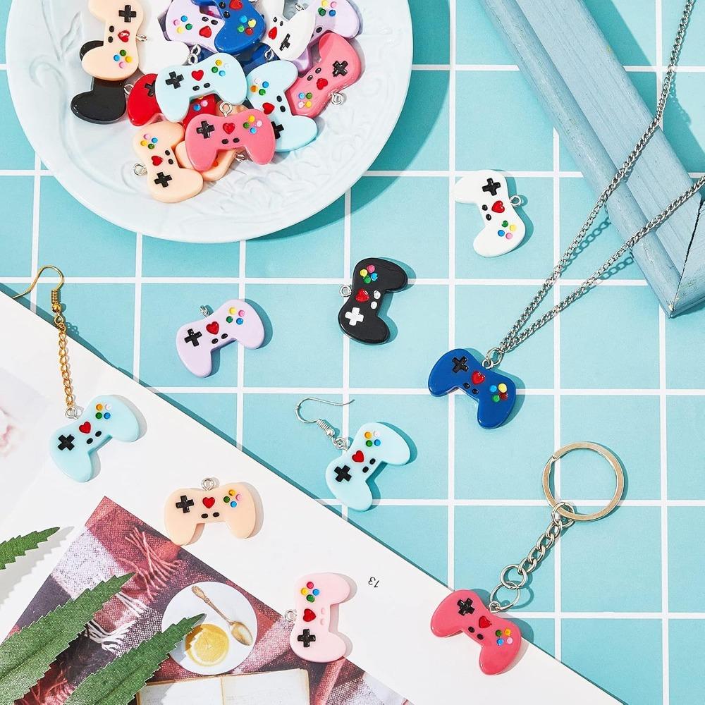 

6/12/24 шт. красочный игровой контроллер брелок подвеска амулеты видеоигра смоляной амулет для самостоятельного изготовления ювелирных изделий ожерелье браслет 6pcs разноцветный