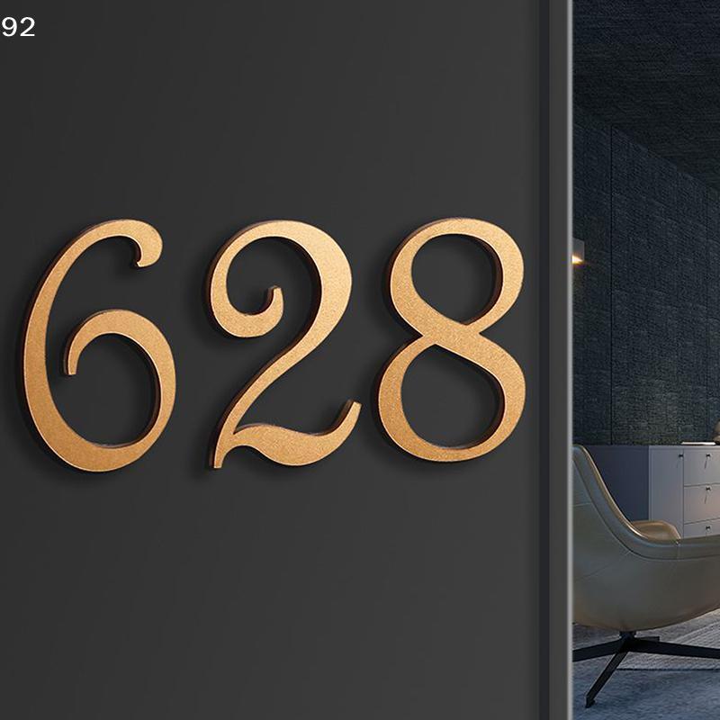 0-9 Acrylic Self Adhesive House Number Sticker Frosted Silver Gold Color Doorplate Home Door Plaque Numbers Sign New