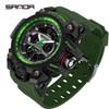 SANDA G Style New Men's Watches 50M Waterproof Sports Military Quartz Watch For Male LED Digital Electron Wristwatch Clock