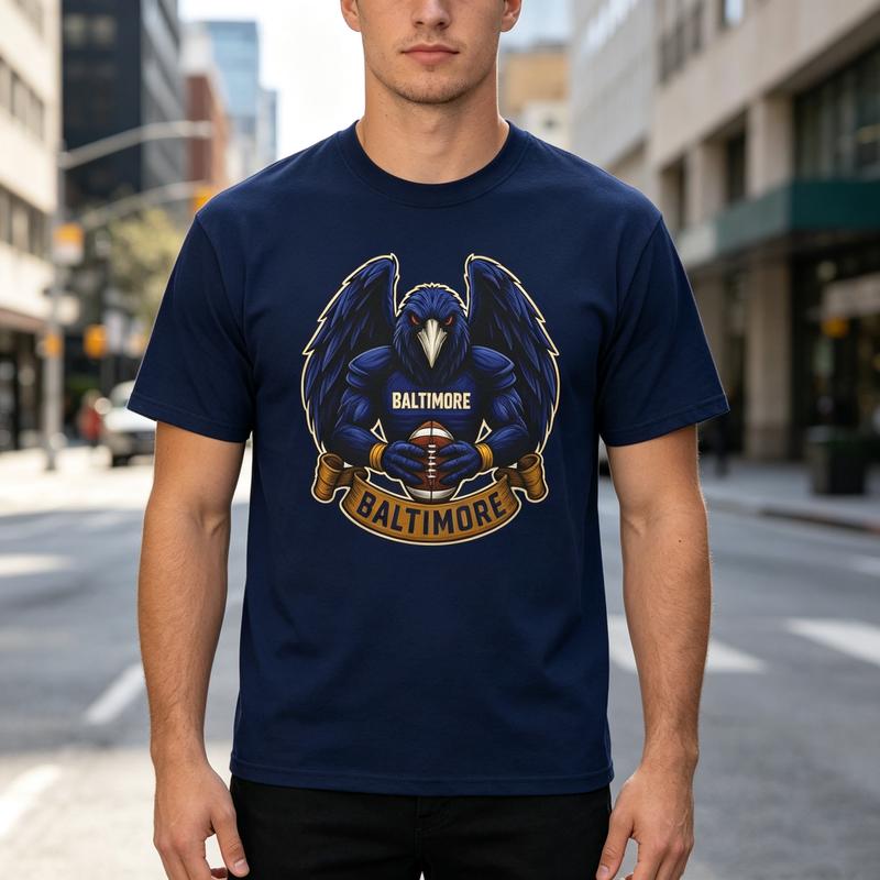 Baltimore Eagle Football Graphic T Shirt Vintage Sports Team Print Unisexs Unisexs Cotton Crew Top Harajuku Y2k Top
