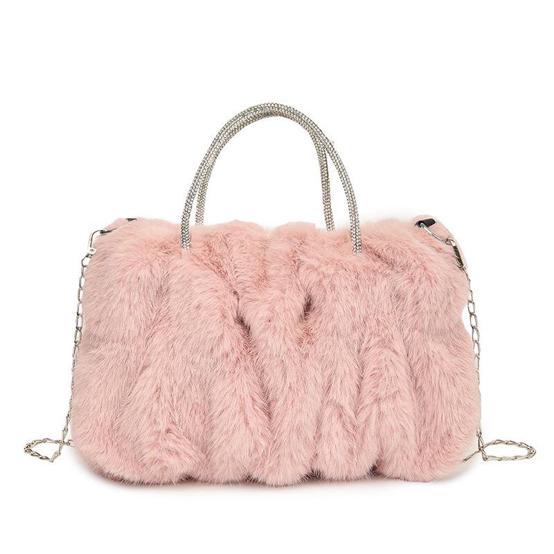 2024 Trendy Handheld Plush Cloud Bag: Furry Chain Crossbody for Women, Perfect for Autumn/Winter