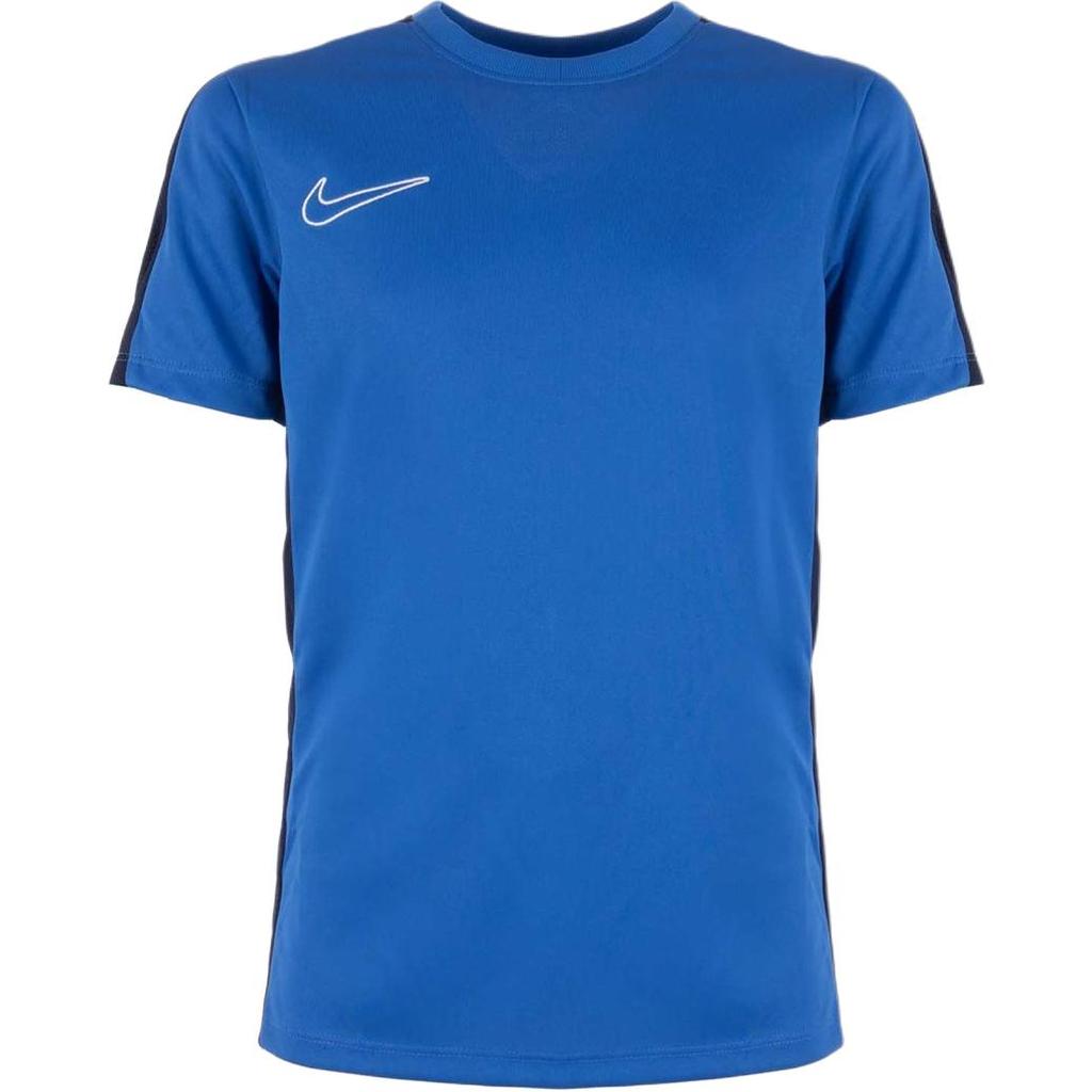 Nike Dri-FIT Academy 23 Color Block Logo Embroidered Crew Neck Sports T-Shirt Kids Tops Blue DX5482-463