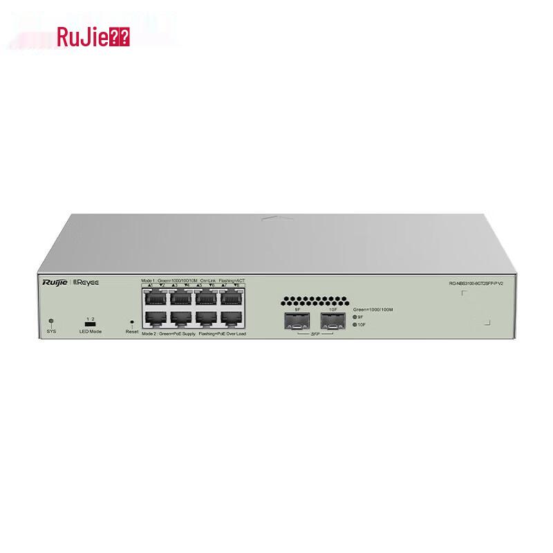

Ruijie RG-NBS3100-8GT2SFP-P V2 8-Port Gigabit PoE+ Managed Switch