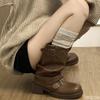 Autumn and Winter Fashion Retro Brown Western Cowboy Boots Women's Boots  New Look Slim Thick and Stacked Short Boots