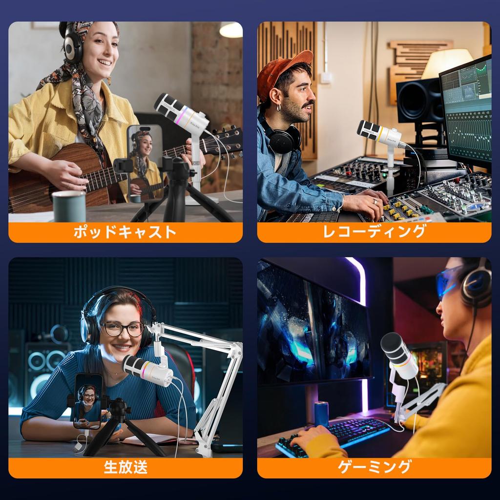 Comica Dynamic Digital and Analog Dual Gaming with Boom RGB Noise Perfect for Live Game Working from Narration Compatible with EJoy D10 Microphone,