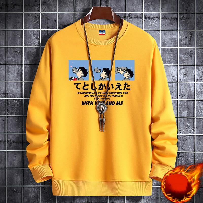 Modischer Herren-Sweatshirt mit Rundhalsausschnitt, schöner Druck, verdickendes warmes Sweatshirt