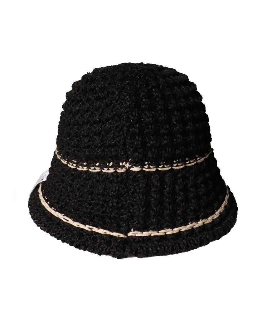 Seullipiseullib Line Minimal Black Bucket Hat