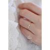14K Gold-Plated S925 Sterling Silver Zircon Bow Knot Pinky Ring for Women