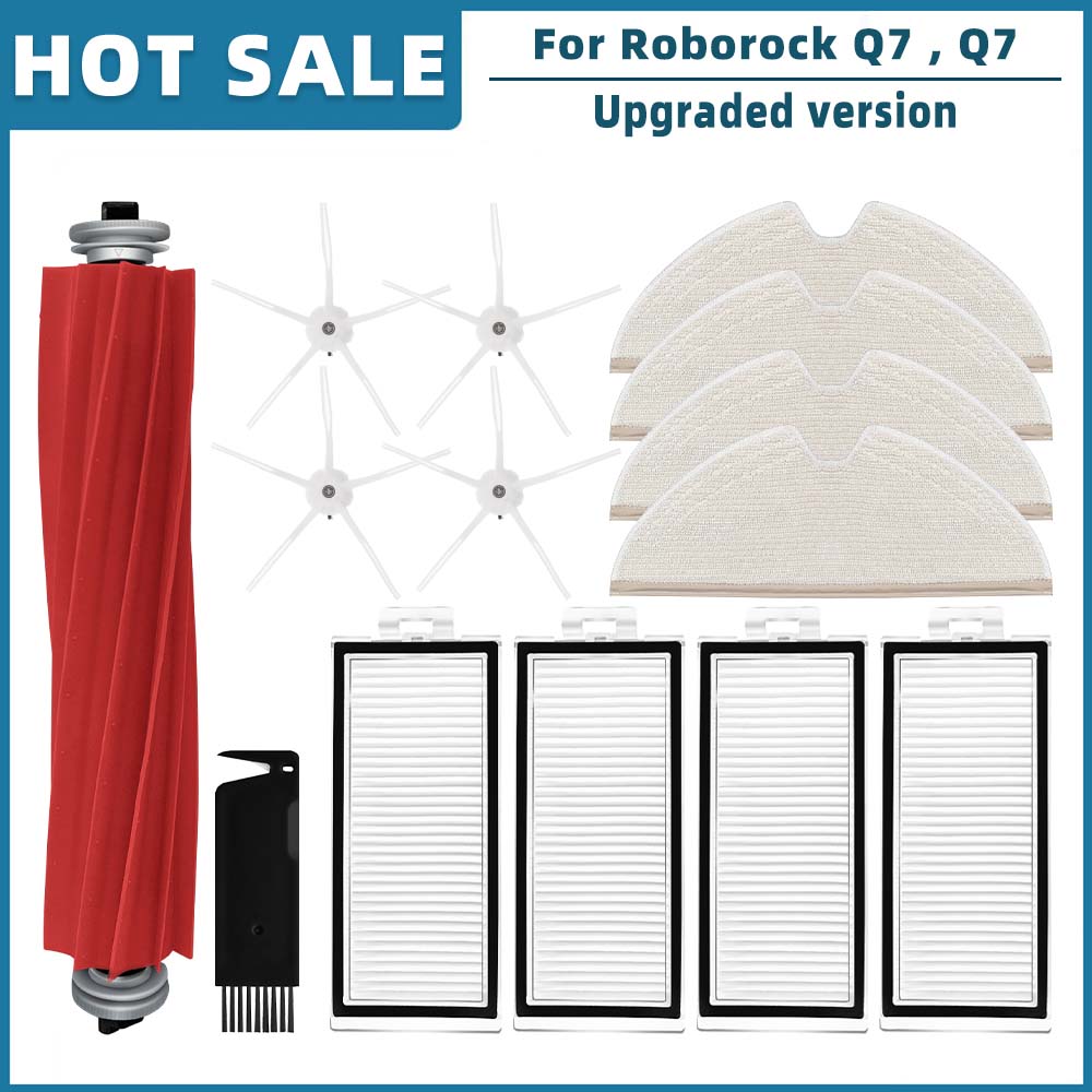 Kompatibel für Roborock Q7 , Q7+ , Q7 Max , Q7 Max+ Plus , T8 Roboterstaubsauger Hauptseitenbürste Filter Mopp Staubbeutel Ersatzteile