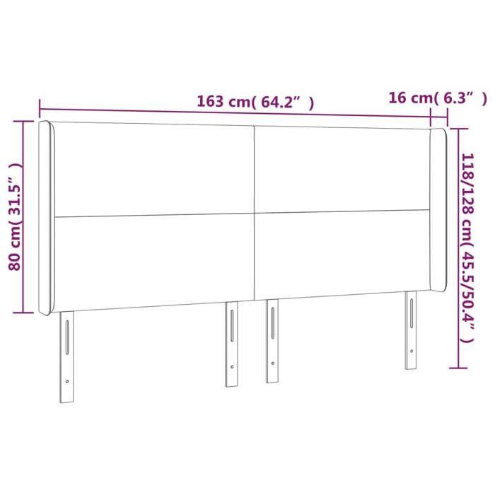 VidaXL LED Headboard Bedroom Furniture Double Bed Accessory Head of Bed Frame Interior Cream 3123779