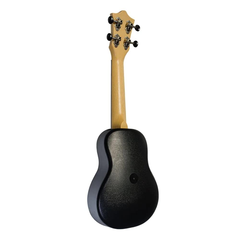 Flight Travel Ukulele, Wood and ABS Resin Hybrid Ukulele, Soprano Size, Black, TUS-35BK