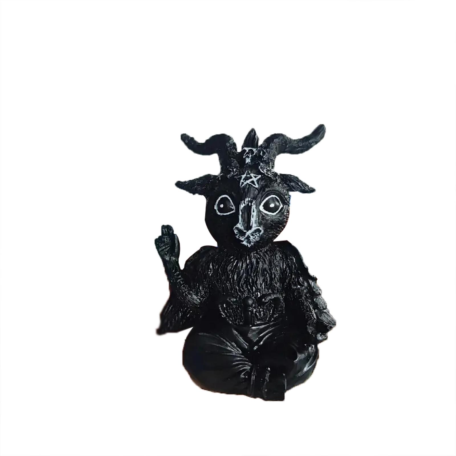 

Statue Sculpture Ornament, Statue Decoration Ornament, Home Belief Deity Black Satan Ornament One Size