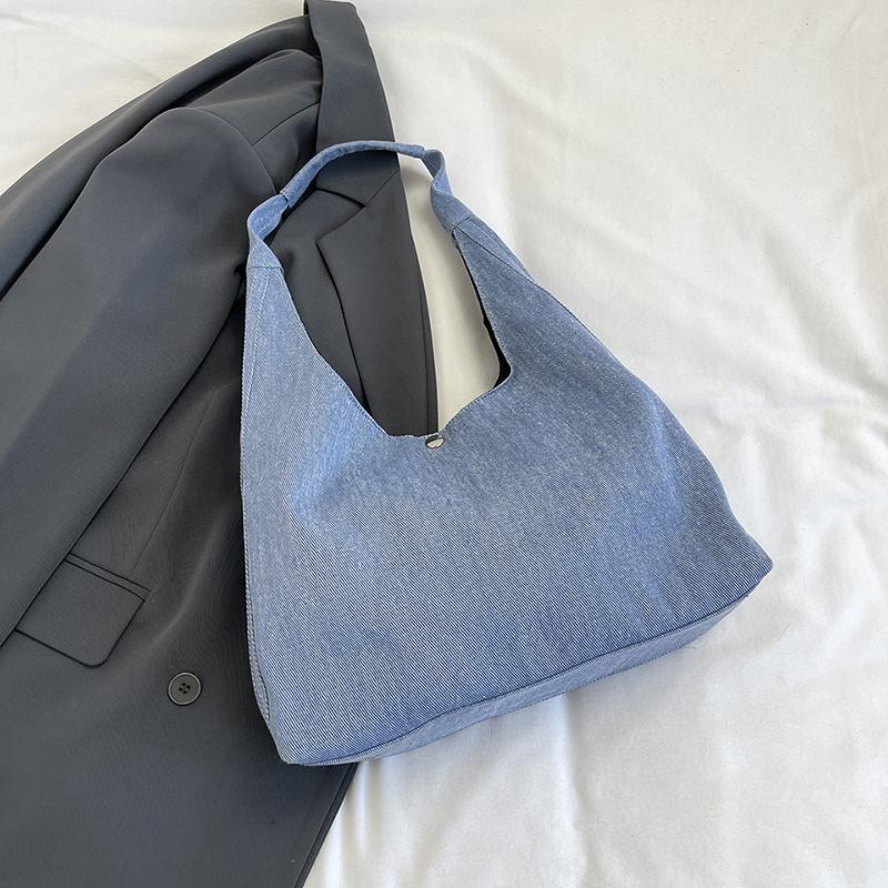 Denim Hobo Bag for Women with Oversized Design and Simple Style