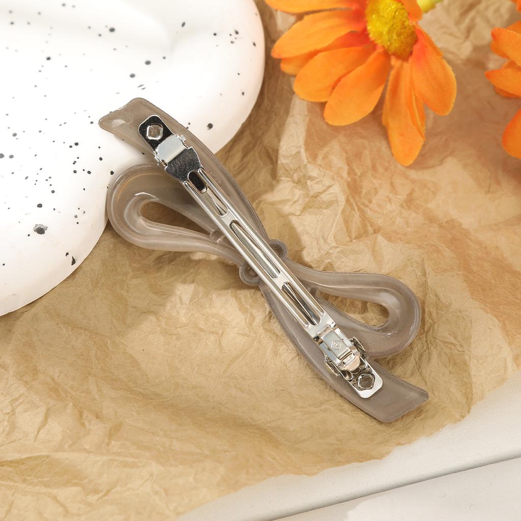 AWAYTR Frosted Bowknot Duckbill Hairpin Acrylic Hair Clips Valentine Headwear Girl Hair Accessories Festival Gift