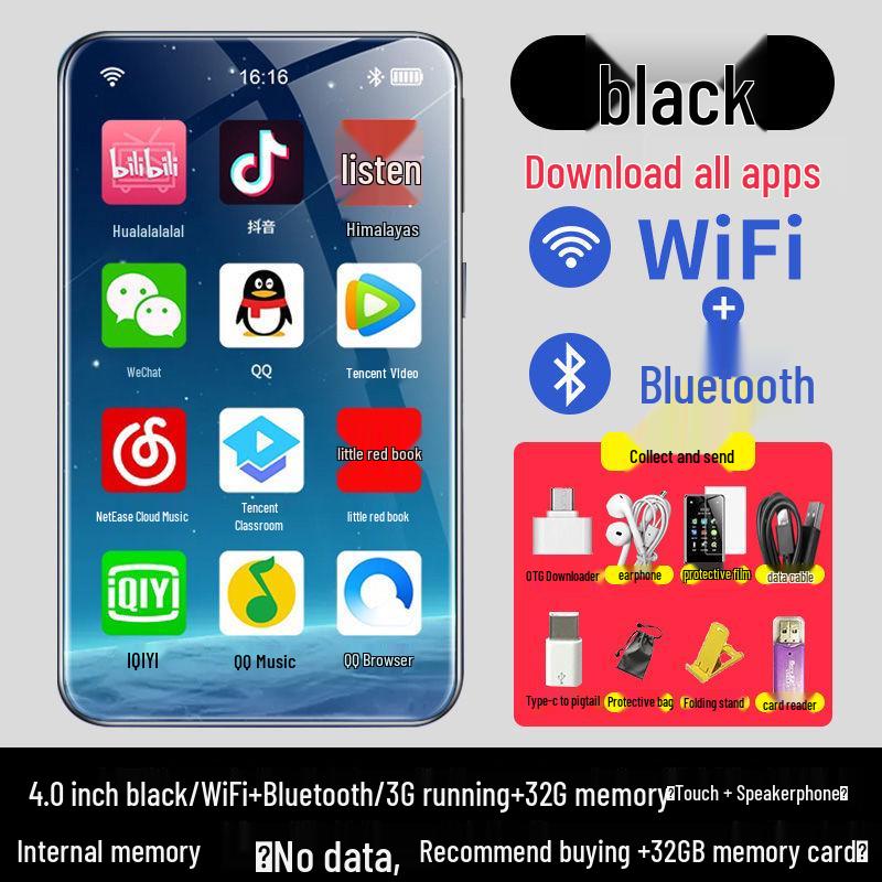 WLAN-fähiger MP4/MP5-Player: Tragbares Vollbildgerät für Musik, Video, Bluetooth und E-Book-Lesen