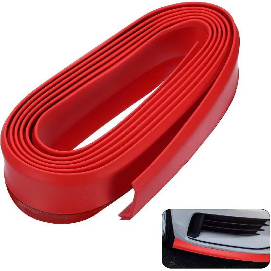 

HARFINGTON Car Front Lip 8.2ft/2.5m Rubber Car Front Bumper Lip Guard Strip Anti-Collision Car Skirt Protector Universal Automotive Exterior красный