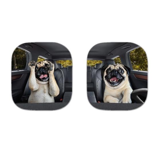 2Pcs Animal Print Car Sun Shade High-Density Aluminum Foil Windshield Sunshade Blocks UV Rays Sun Visor All-Season Protection Vehicle Sun Protector