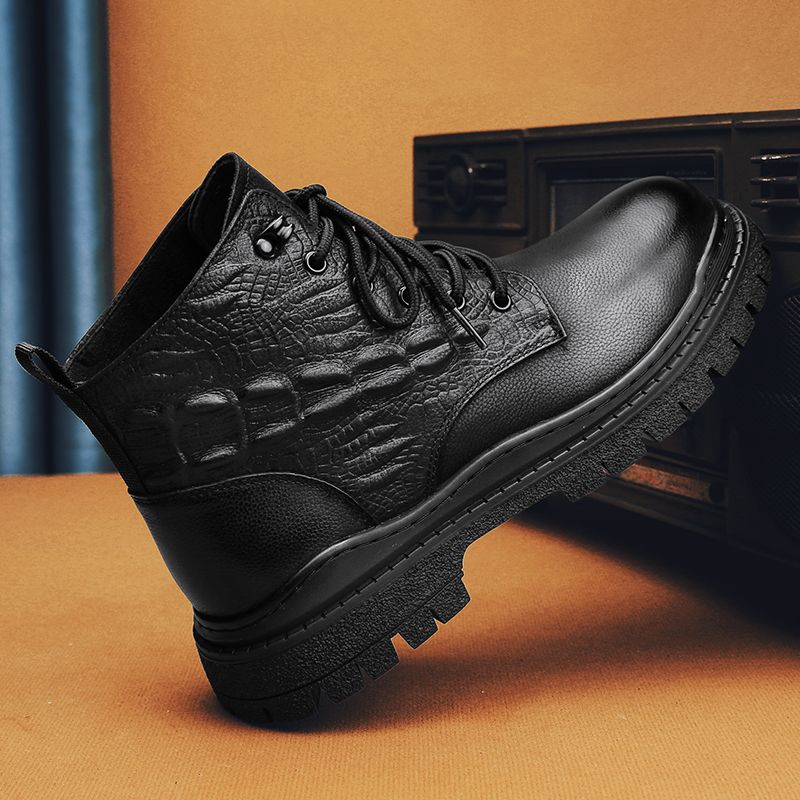 Popular Lace Up Leather Martin Boots Men's Spring and Autumn Boots