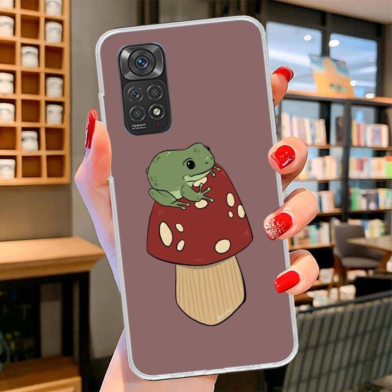 Cottagecore Frog Mushroom Kawaii Cover Phone Case For Xiaomi Redmi Note 15 14 13 12 11 10 Pro Plus 14S 12S 11S 11T 11E 10S Soft