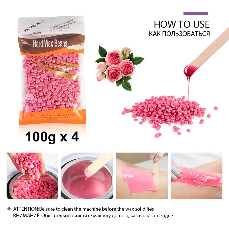 400g Waxing Wax for Hair Removal Hard Wax Beans Depilatory Hot Film Wax Beads for Full Body