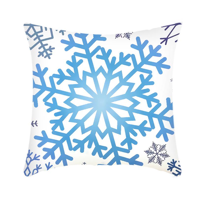 Ice and Snow Series Christmas Pillowcase, Blue Ice and Snow Ins Windblown Hair Pillowcase, American Cushion