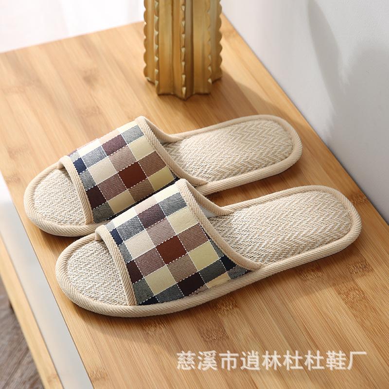 

Льняные тапочки женские весенне-осенние на четыре сезона домашние хлопково-льняные домашние нескользящие летние мужские для пары 44-45 (suitable for usual sizes 43-44)